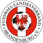 Logo flb Logo des Fußball-Landesverbands Brandenburg e.V. mit schwarzem und rotem Fußball.